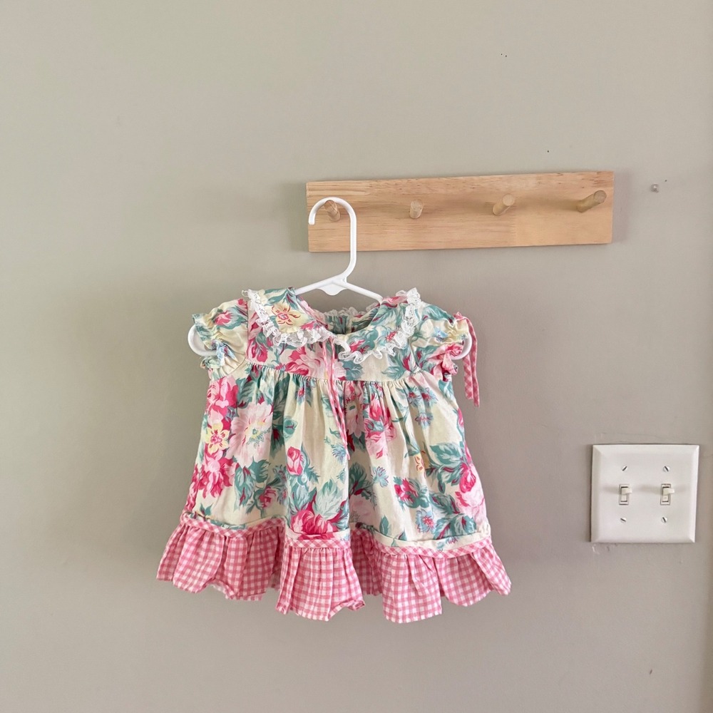 6m VTG. floral/gingham dress